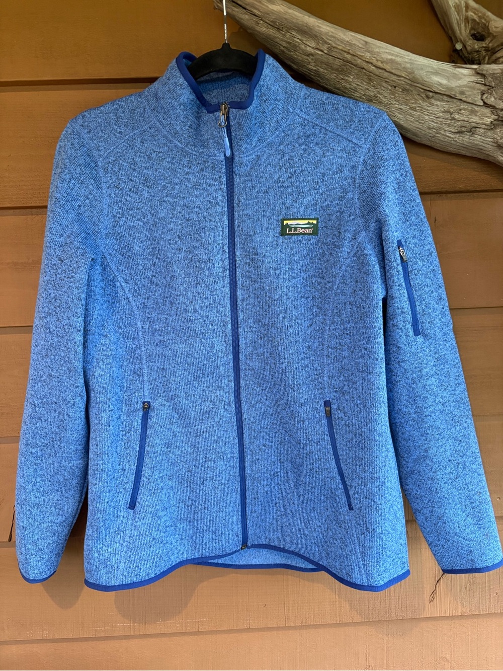 L.L. Bean Women’s Heathered Blue Full-Zip Fleece Jacket